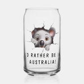 Moderne Grappige Ongebruikelijke Custom Dier Koala Blikvorm Glas (Voorkant)