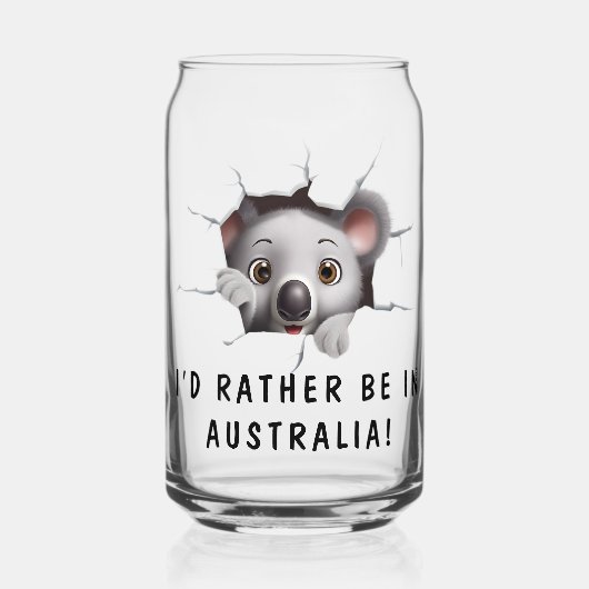 Moderne Grappige Ongebruikelijke Custom Dier Koala Blikvorm Glas (Voorkant)