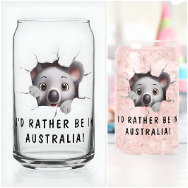Moderne Grappige Ongebruikelijke Custom Dier Koala Blikvorm Glas