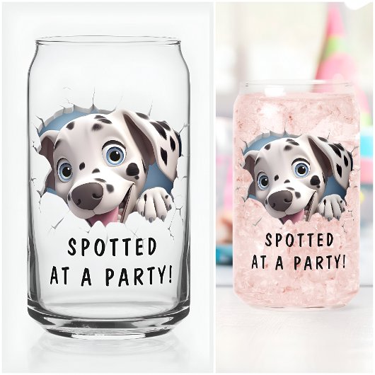 Moderne Grappige Ongewone Aangepaste Dalmatische V Blikvorm Glas