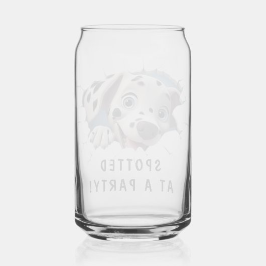 Moderne Grappige Ongewone Aangepaste Dalmatische V Blikvorm Glas (Achterkant)