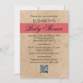 Moderne & Grappige Ooievaar Baby Meisje Shower Uit (Achterkant)