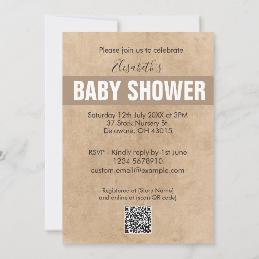 Moderne Grappige Ooievaar Neutrale Babyshower Uitn (Achterkant)