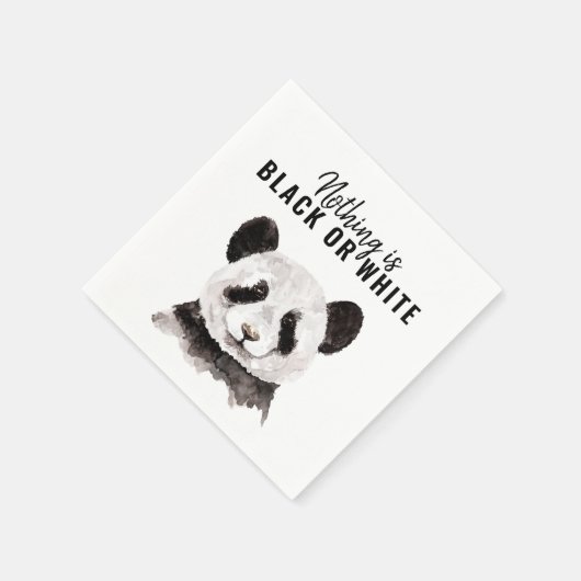 Moderne Grappige Panda Zwart En Wit Met Citaat Servet (Hoek)
