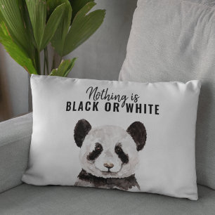 Moderne grappige panda zwart-wit met citaat accent kussen