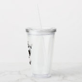 Moderne grappige panda zwart-wit met citaat acryl drinkbeker (Links)