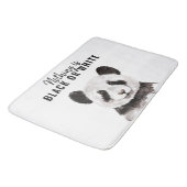 Moderne grappige panda zwart-wit met citaat badmat (Gekanteld)