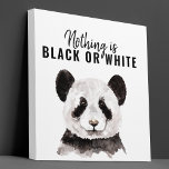 Moderne grappige panda zwart-wit met citaat canvas afdruk<br><div class="desc">Moderne grappige panda zwart-wit met citaat</div>