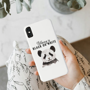 Moderne grappige panda zwart-wit met citaat Case-Mate iPhone case