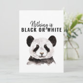 Moderne grappige panda zwart-wit met citaat feestdagenkaart (Staand voorkant)