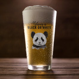 Moderne grappige panda zwart-wit met citaat glas