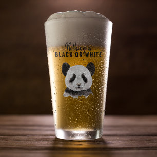 Moderne grappige panda zwart-wit met citaat glas