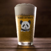 Moderne grappige panda zwart-wit met citaat glas