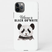 Moderne grappige panda zwart-wit met citaat iPhone hoesje (Achterkant)