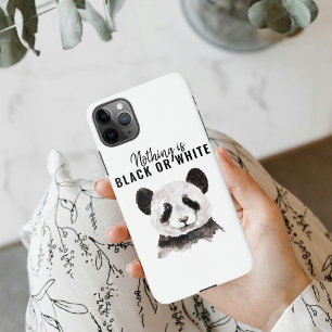Moderne grappige panda zwart-wit met citaat iPhone 11Pro max hoesje