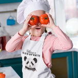Moderne grappige panda zwart-wit met citaat kinder schort<br><div class="desc">Moderne grappige panda zwart-wit met citaat</div>