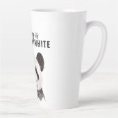 Moderne grappige panda zwart-wit met citaat latte mok (Rechts)