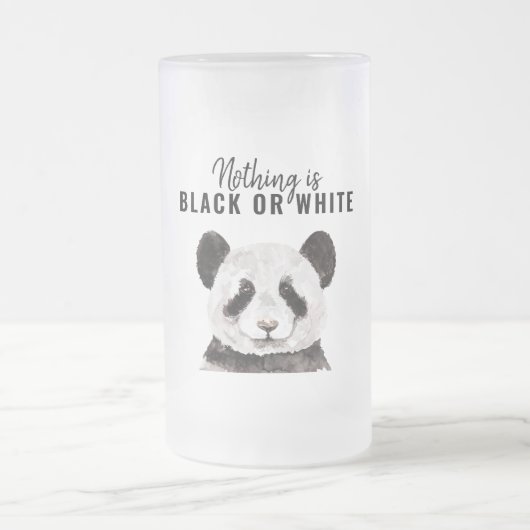 Moderne grappige panda zwart-wit met citaat matglas bierpul (Center)