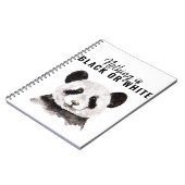 Moderne grappige panda zwart-wit met citaat notitieboek (Linkerzijde)