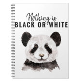 Moderne grappige panda zwart-wit met citaat notitieboek (Voorkant)