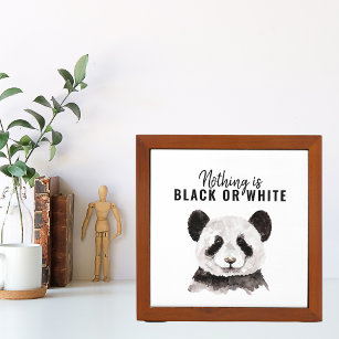 Moderne grappige panda zwart-wit met citaat pennenhouder