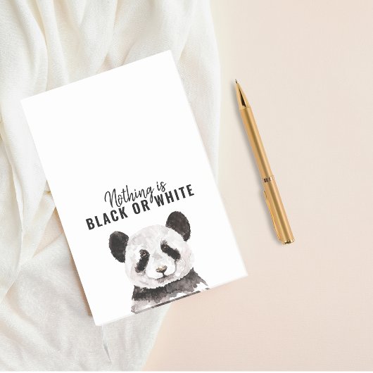 Moderne grappige panda zwart-wit met citaat post-it® notes