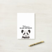 Moderne grappige panda zwart-wit met citaat post-it® notes (Op bureau)