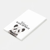 Moderne grappige panda zwart-wit met citaat post-it® notes (Schuin)
