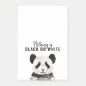 Moderne grappige panda zwart-wit met citaat post-it® notes (Voorkant)