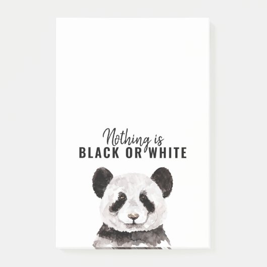 Moderne grappige panda zwart-wit met citaat post-it® notes (Voorkant)