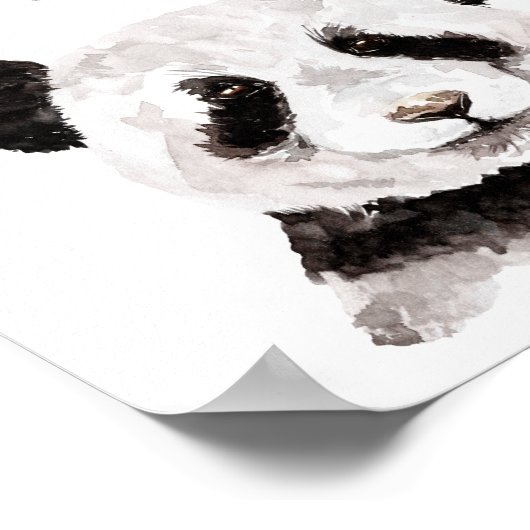 Moderne grappige panda zwart-wit met citaat poster (Hoek)