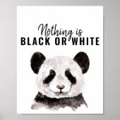 Moderne grappige panda zwart-wit met citaat poster (Voorkant)