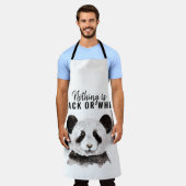 Moderne grappige panda zwart-wit met citaat schort (Gedragen)