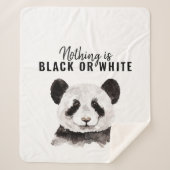 Moderne grappige panda zwart-wit met citaat sherpa deken (Voorkant)