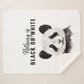 Moderne grappige panda zwart-wit met citaat sherpa deken (Voorkant (horizontaal))
