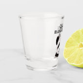 Moderne grappige panda zwart-wit met citaat shot glas (Links)