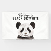 Moderne grappige panda zwart-wit met citaat spandoek (Horizontaal)
