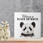 Moderne grappige panda zwart-wit met citaat tegeltje<br><div class="desc">Moderne grappige panda zwart-wit met citaat</div>