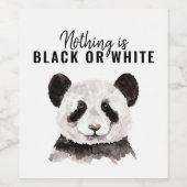 Moderne grappige panda zwart-wit met citaat wijn etiket (Enkel label)