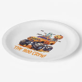 Moderne Grappige Pompoen Monster Truck Schattige H Papieren Bordje (Gekanteld)