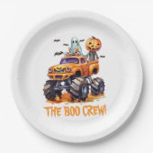 Moderne Grappige Pompoen Monster Truck Schattige H Papieren Bordje (Voorkant)