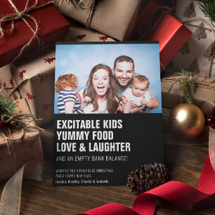 Moderne Grappige 'Quote' Familie Foto Kerstmis Feestdagenkaart