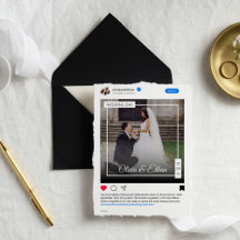 Moderne Grappige Social Media Bruiloft