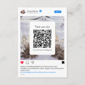 Moderne grappige sociale media bruiloft website informatiekaartje (Voorkant)