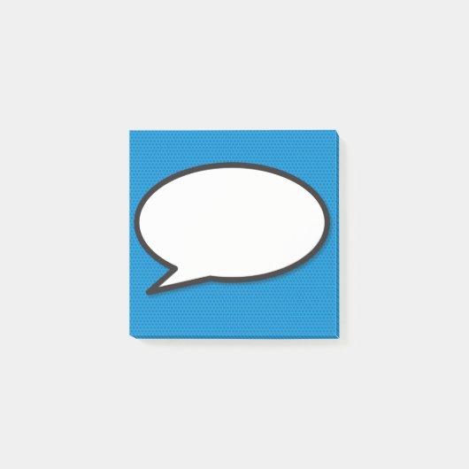 Moderne Grappige Stripboek Spraakballon Blauw Post-it® Notes (Voorkant)