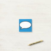 Moderne Grappige Stripboek Spraakballon Blauw Post-it® Notes (Op bureau)