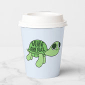 Moderne Grappige Tortoise Lover Quote Groene Tekst Papieren Bekers (Achterkant)