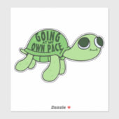 Moderne Grappige Tortoise Lover Quote Groene Tekst Sticker (Vel)