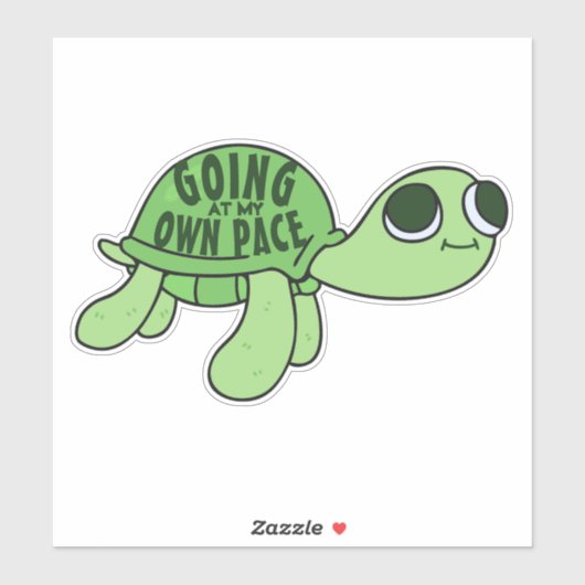 Moderne Grappige Tortoise Lover Quote Groene Tekst Sticker (Vel)