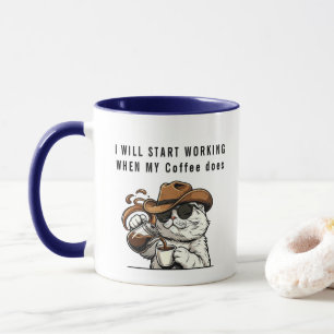 Moderne Grappige Typografie Koffiekopjes Cowboy Sc Mok